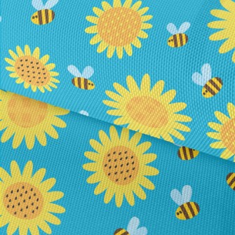 Sunflowers And Bees Waterproof Oxford