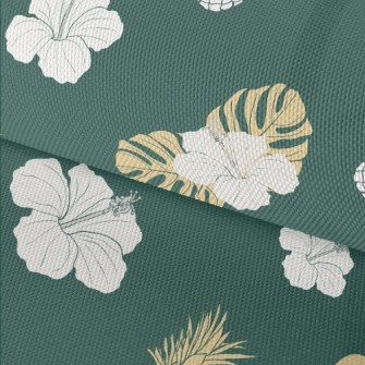 Tropical Leaves Hibiscus Waterproof Oxford