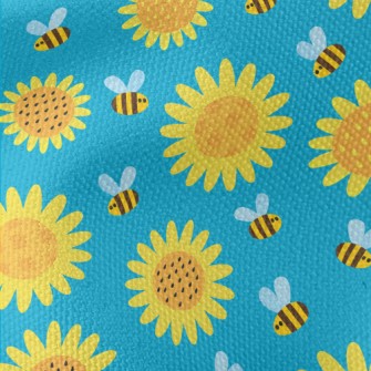 Sunflowers And Bees Waterproof Canvas