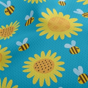 Sunflowers And Bees Athletic Mesh Flat Back