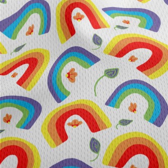 Two-color Gradient Rainbow Athletic Mesh Flat Back