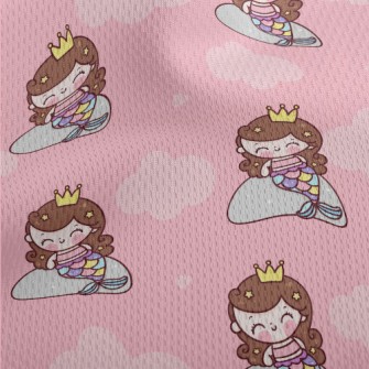 Mermaid Princess Athletic Mesh Flat Back