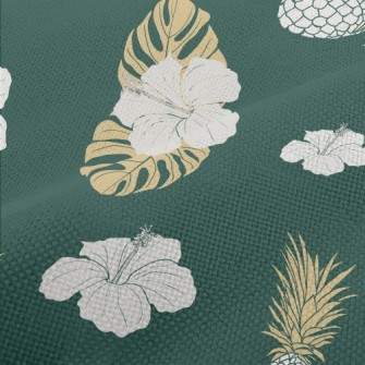 Tropical Leaves Hibiscus Performance Linen
