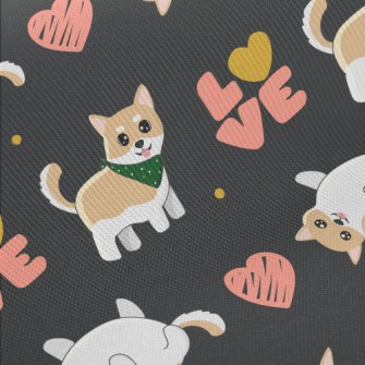 Cute And Coquettish Dog Twill