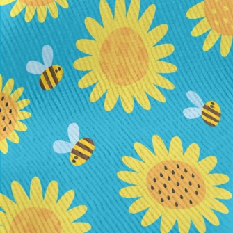 Sunflowers And Bees Standard Corduroy