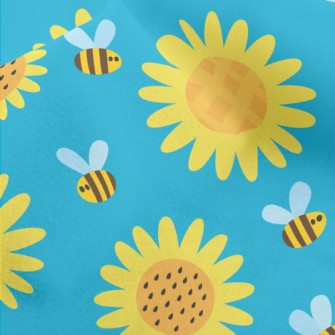 Sunflowers And Bees Micro Fleece