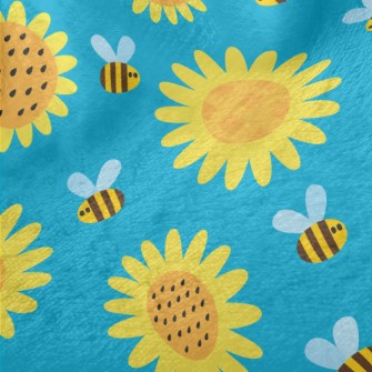 Sunflowers And Bees Minky