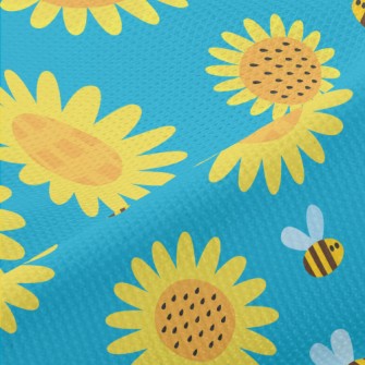 Sunflowers And Bees Piqué