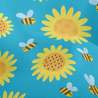 Sunflowers And Bees Lightweight Performance Linen