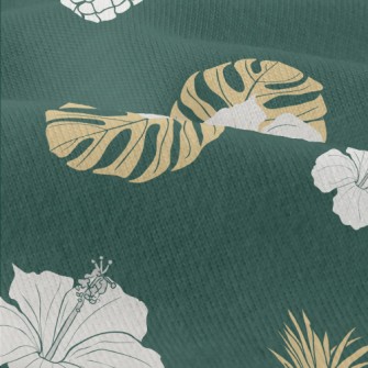 Tropical Leaves Hibiscus Modern Jersey