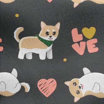 Cute And Coquettish Dog Jersey Backed Fleece