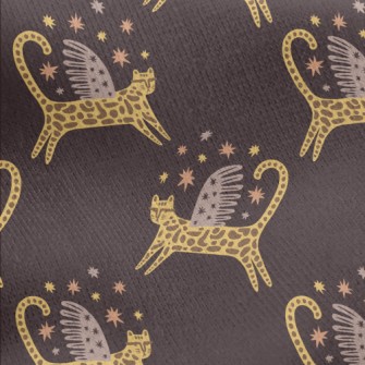 Color Block Wings Cat Jersey Backed Fleece