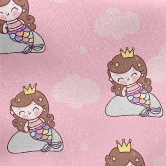 Mermaid Princess Jersey Backed Fleece