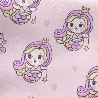 Playful Mermaid Princess Jersey Backed Fleece