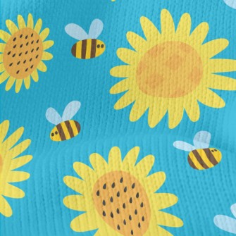 Sunflowers And Bees Stretch Jersey