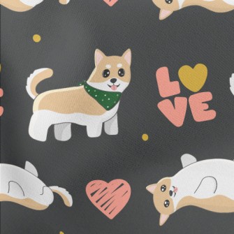 Cute And Coquettish Dog Lightweight Cotton Poplin