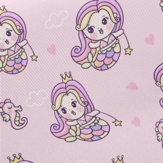 Playful Mermaid Princess Midweight Cotton Poplin