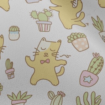 Dancing Cat And Potted Plant Chiffon