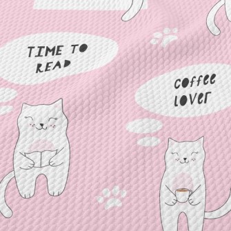 Tea Time Kitten Birdseye Piqué