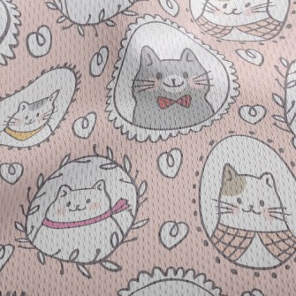 Cat Family Portrait Athletic Mesh Flat Back