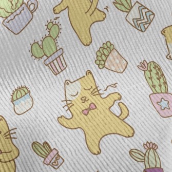 Dancing Cat And Potted Plant Standard Corduroy