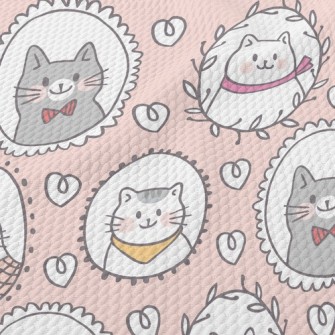 Cat Family Portrait Birdseye Piqué