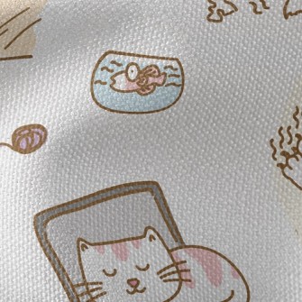 Cute Daily Routine Of Cats Waterproof Canvas