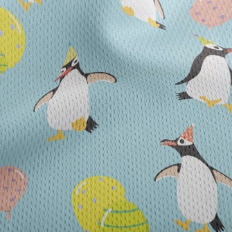 Penguin Balloon Party Athletic Mesh Flat Back