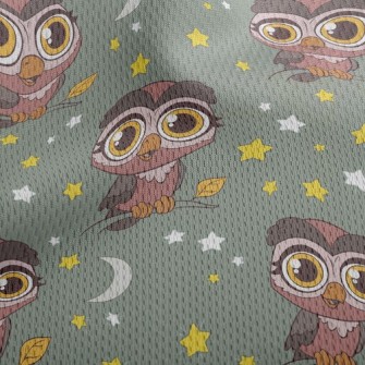 Nocturnal Big-eyed Owl Athletic Mesh Flat Back