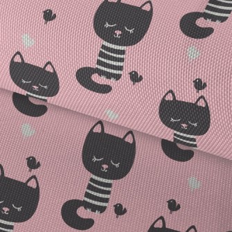 Shy Black Cat With Eyes Closed Waterproof Oxford