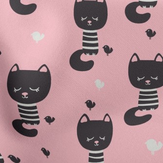 Shy Black Cat With Eyes Closed Stretch Ponte