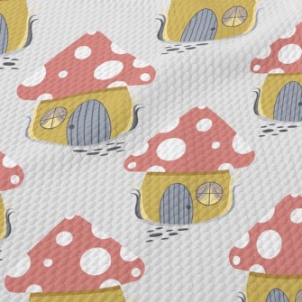 Funny Mushroom Shaped House Birdseye Piqué