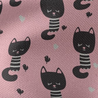 Shy Black Cat With Eyes Closed Waterproof Canvas