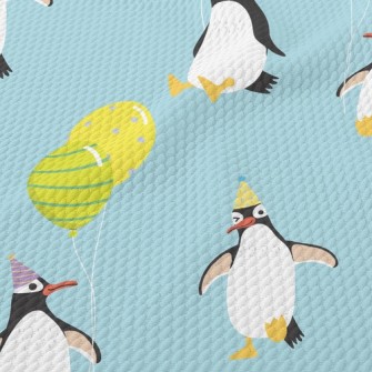 Penguin Balloon Party Birdseye Piqué