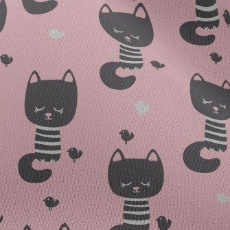 Shy Black Cat With Eyes Closed Chiffon