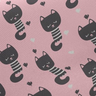 Shy Black Cat With Eyes Closed Twill