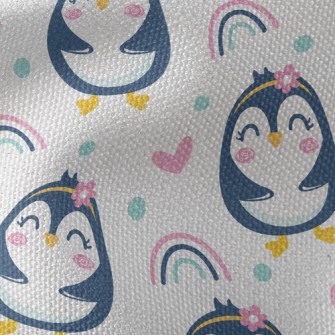 Grinning Penguin Girl Waterproof Canvas