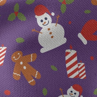 Cute Snowman Gingerbread Man Waterproof Canvas
