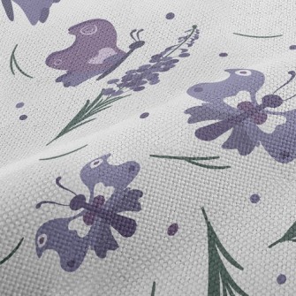Flower Butterfly With Lavender Performance Linen