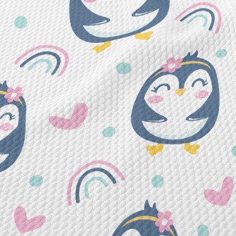 Grinning Penguin Girl Birdseye Piqué