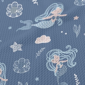 Fantasy Flying Mermaid Birdseye Piqué