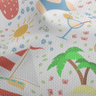 Summer Island Vacation Athletic Mesh Flat Back