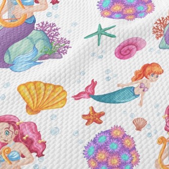 Shiny Shell Mermaid Birdseye Piqué