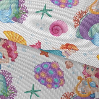 Shiny Shell Mermaid Waterproof Oxford