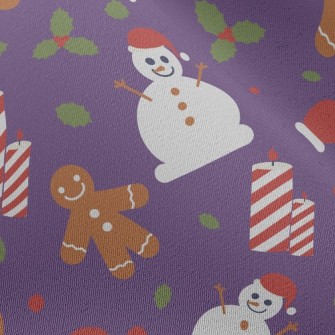 Cute Snowman Gingerbread Man Chiffon