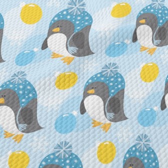 Penguin In Furry Hat Birdseye Piqué
