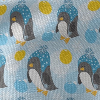 Penguin In Furry Hat Waterproof Canvas