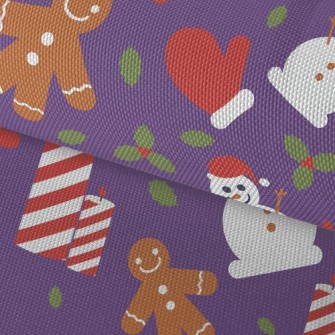 Cute Snowman Gingerbread Man Waterproof Oxford