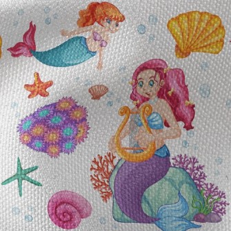 Shiny Shell Mermaid Waterproof Canvas