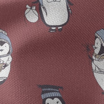 Penguin Winter Activities Waterproof Canvas